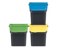 Keden Kaddi Q - Sistema de separación de basura, juego de 3 x 20 l con filtro de carbón activo, contenedor de separación de residuos con tapa, contenedor de reciclaje, cubo de basura de plástico