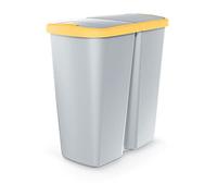 Papelera con 2 tapas independientes de 45l gris