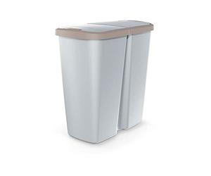 KEDEN Poubelle avec 2 couvercles indépendants de 45L