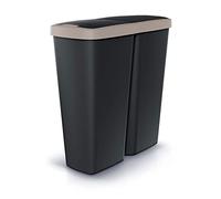 KEDEN Poubelle avec 2 couvercles indépendants de 50L