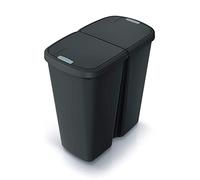 KEDEN Poubelle avec 2 couvercles indépendants noir 45L.