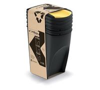 Set 3 cubos de basura KEDEN SORTIBOX 100% plástico reciclado, negro, 105L