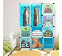 Kedia - Armario de plástico, armario, armario, armario, dormitorio, armario, armario para niños, armario modular con puertas, organizador para ropa infantil (111 x 37 x 147 cm)