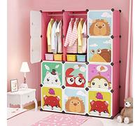 Kedia - Armario de plástico, armario, armario para habitación infantil, armario modular con puertas, organizador de ropa infantil (111 x 37 x 147 cm)