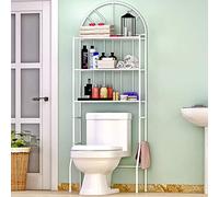 Kedia Estanteria sobre Inodoro WC Lavadora Ahorra Espacio Almacenamiento Cuarto Baño, con 3 estantes, en Metal Lacado 65x34x177cm (Blanco, 65x34x177cm)
