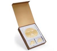 Kedma - Set de Mascarillas para Rostro y Ojos con Oro 24K y Colágeno - Reducción de Arrugas y Luminosidad - 16x80g & 16x12g