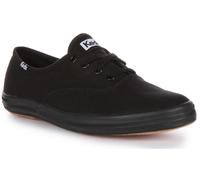 KEDS Champion Bajo Top Casual con Cordones Zapato de Lona Negro Mujer Ru 3-8