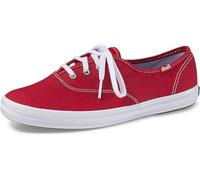 Keds Champion - Tenis de Lona con Cordones para Mujer, Lienzo Rojo, 34.5 EU