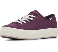 Keds Tenis de Lona Triple Kick para Mujer, Parte Inferior Burdeos a Rayas Foxing, 39 EU
