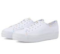 Keds Triple Kick Canvas, Zapatillas Mujer, Encuadernación de Cuadros Blancos, 37.5 EU