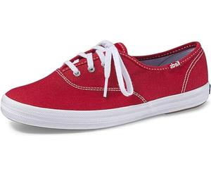 Keds Women's Champion Lace Up Sneaker, Red Canvas, 6.5 UK