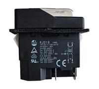 KEDU KJD16 - Interruptor electromagnético de 4 pines con corte de corriente y protección de bajo voltaje, interruptor de botón para máquinas industriales AC 220-240 V 16 A 5E4 IP55