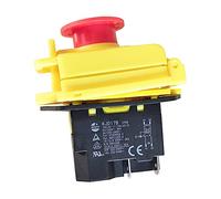 KEDU KJD17B - Interruptor de botón de emergencia (16 A, 2 NO (4 pines)