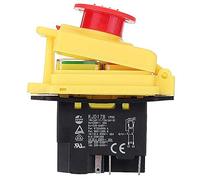 KEDU KJD17B - Interruptor de botón electromagnético impermeable de 5 pines interruptores de parada de emergencia interruptores con función de corte de energía y protección contra subtensión