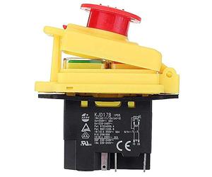 KEDU KJD17B - Interruptor de botón electromagnético impermeable de 5 pines interruptores de parada de emergencia interruptores con función de corte de energía y protección contra subtensión