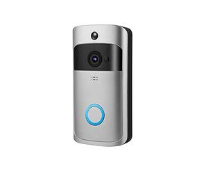 KEDUODUO Timbre de vídeo, Timbre de vídeo inteligente WiFi, Timbre de puerta de visión gran angular de 166° con audio de 2 vías, detección de movimiento PIR