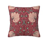 Keebik William Morris Pimpernel - Funda de almohada decorativa suave para decoración del hogar, sala de estar, cama, sofá, coche, 16 x 16 pulgadas
