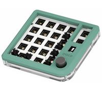 KEEBMONKEY Kit de mini teclado numérico de aluminio personalizable con perilla giratoria programable, intercambiable en caliente con pantalla OLED (menta)
