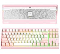 KEEBMONKEY WOBKEY Crush80 Reboot - Teclado mecánico de Aluminio CNC de 5 Segundos de liberación rápida con conectividad de Triple Modo con acústica Superior(Pro Rosa)