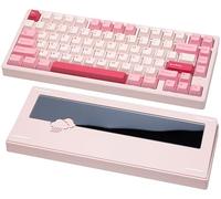 KEEBMONKEY WOBKEY Rainy 75 CNC Aluminio HMX/JWK/Cocoa Switches Teclado mecánico de conectividad de Triple Modo con acústica Superior(Estándar Rosa)