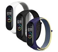 Keecuty 3 Pcs Correa de nailon para Xiaomi Mi Band 6/5/4/3, pulsera de repuesto de nailon ajustable, compatible con Xiaomi Mi Band 6/5/4/3 para mujeres y hombres