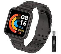 Keecuty Correa para Xiaomi Mi Watch 2 Lite/Redmi Watch 2 Correa de metal de acero inoxidable para Xiaomi Mi Watch 2 Lite/Redmi Watch 2 Accesorios marco de metal