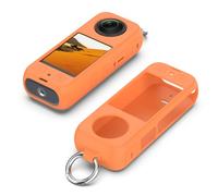 Keecuty funda de silicona para Insta360 X4, funda para cámara de actividades al aire libre y deportes de aventura (naranja)