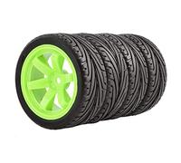 KEEDA 4 neumáticos RC 1:10 y llantas de plástico para 1/10 Traxxas HSP HPI Tamiya RC On Road Touring Racing Drift Car (verde)