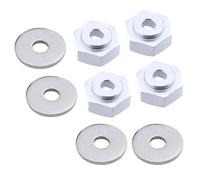 KEEDA 4PCS 12mm Turn 17mm Aleación de Aluminio Llanta Hex Adaptador para HSP 1/10 RC Car Buggy Monster Bigfoot Truck puede utilizar 1/8 Rueda de neumático (Plata)