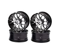 KEEDA Llantas de aleación de aluminio de 52 mm para 1:10 RC Drift On Road Racing Car Touring Car Piezas de actualización (negro)