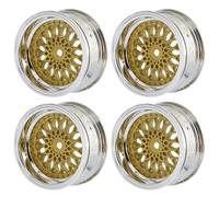 KEEDA Ruedas hexagonales de plástico de 52 mm de diámetro para coche teledirigido de 1/10 RC On Road Touring Racing Drift Car (profundidad de presión 6 mm, dorado)