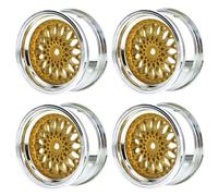 KEEDA Ruedas hexagonales de plástico de 52 mm de diámetro para coche teledirigido de 1/10 RC On Road Touring Racing Drift Car (profundidad de presión 3 mm, dorado)