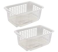 keeeper 2x Cesta de almacenaje, Tamaño M, 40 x 25 x 15 cm, Fritz, Transparente neutro