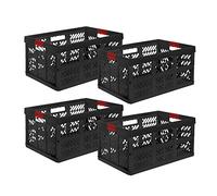 keeeper 4 cajas plegables profesionales «ben», de 45 litros, de polipropileno, color gris y rojo