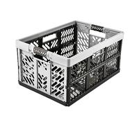 keeeper 4x Robustas Cajas Plegables con Mangos Suaves, 54 x 37 x 28 cm, 45 l, Ben, Gris claro