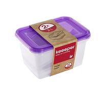 Keeeper Alimentos Caja Fredo Fresh 2L Rectangular 2 Piezas en Color Morado, 2 Piezas