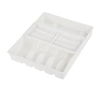 keeeper Bandeja para cubiertos con accesorio deslizable para utensilios pequeños, 13 compartimentos, Inserción en cajón, 38 x 42,5 x 7,5 cm, Filippa, Blanca