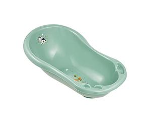 keeeper Bañera infantil ergonómica con desagüe Funny Farm, De 0 a 12 meses aprox, 84 cm, Maria, Verde Nordic