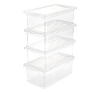 keeeper BEA Set Cajas de almacenaje 3x5,6 L, Plástico, Natural Transparente, 33 x 19.5 x 12 cm, PP