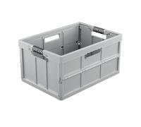 keeeper Benno Caja plegable profesional con asas suaves, 45 L, Hasta 50 kg de carga, Apta para alimentos, 54 x 37 x 27,5 cm, Eco Line, Gris (Nordic Grey)