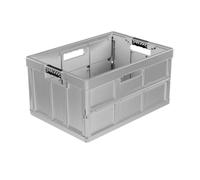 keeeper Benno Caja plegable profesional con asas suaves, 45 L, Hasta 50 kg de carga, Apta para alimentos, 54 x 37 x 27,5 cm, Plateado (Light Silver)