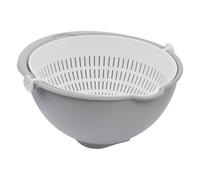 keeeper Bol y escurridor 2 en 1, Grande, Apto para lavavajillas, Stella, Gris Nórdico
