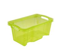 keeeper Caja de Almacenaje con Asas Integradas, Tamaño: S, 35 x 21 x 15 cm, 6,5 l, Franz, Verde Transparente