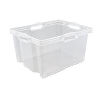 keeeper Caja de Almacenaje con Asas Integradas, Tamaño: XL, 43 x 35 x 23 cm, 24 l, Franz, Transparente