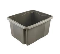keeeper Caja de Almacenaje con Sistema de Apilado, 41 x 34 x 22 cm, 24 l, Emil Eco Line, Eco-Gris