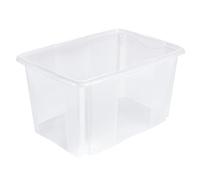 keeeper Caja de Almacenaje con Sistema de Apilado, 54,5 x 39 x 29,5 cm, 45 l, Emil, Transparente