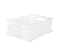 keeeper Caja de almacenaje Eurobox L, Plástico robusto (PP), 43 x 35 x 17,5 cm, 20 l, Bruno, Transparente neutro