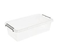 keeeper Caja de almacenamiento/Clipbox lara, 5,75 l, 39 x 20 x 11, Modular apilable, Tapa con clip para cerrar, Transparente