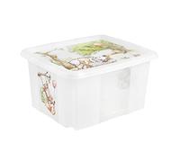 keeeper Caja de almacenamiento con tapa Winnie the Pooh, Giratoria y apilable, Para niños, 24 L, Karolina, Natural Transparente