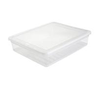 keeeper Caja de almacenamiento con tapa y sistema deslizante, 39 x 33,5 x 9 cm, 9 l, Cornelia, transparente